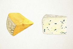 Watercolor Cheeses Clipart, Cheeses Clip Art, Cheese Clipart Product Image 4