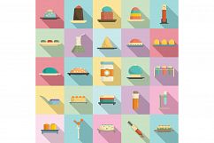 Molecular cuisine icons set, flat style Product Image 1