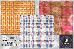 Ice Creams Digital Papers, Summer Seamless Patterns, Dessert Backgrounds Product Image 3