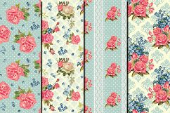 Shabby chic pink roses seamless digital paper pack Product Image 2