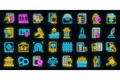 Legislation icons set vector neon Product Image 1