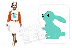 Bunny Machine Embroidery Design 4 Sizes Product Image 1