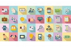 Affiliate marketing icons set, flat style Product Image 1