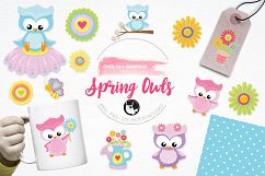 Spring Owls  graphics and illustrations Product Image 1