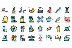 Prevention icons set vector flat Product Image 1