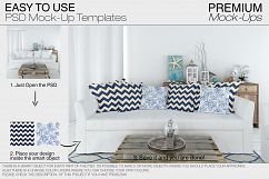 Sofa &amp; Pillows - Coastal Style Mockup Product Image 6