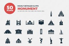 Glyph Monument Icons Set Product Image 1