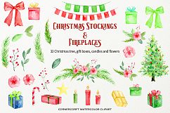 Christmas Stockings and Fireplaces Clipart Product Image 3