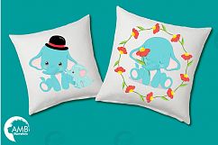 BABY ELEPHANT BUNDLE! 53 cliparts, graphics and illustrations and Patterns AMB-2273 Product Image 12