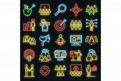 Audience icons set vector neon Product Image 1