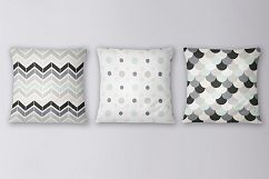 8 Seamless Retro Modern Patterns - Mint Green, Ivory &amp; Gray - Set 1 Product Image 3