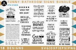 Funny Bathroom sign SVG Bundle - MB32 Product Image 1