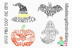 Halloween Word Art Shapes SVG Cutting File PNG DXF AI EPS Product Image 1