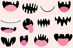 Funny monster mouths clipart set Halloween teeth and tongues Product Image 3