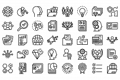 Expertise icons set, outline style Product Image 1