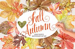 Watercolor Autumn Leaves Fall clip art Product Image 1