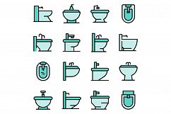 Bidet icons set vector flat Product Image 1