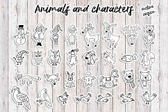 Sweet Christmas: hand drawn set with cute animals Product Image 8