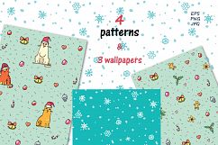 Xmas Cats clip-art, patterns, cards Product Image 6