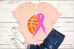 Basketball Tackle Breast Cancer Svg Awareness ribbon 1023s Product Image 1