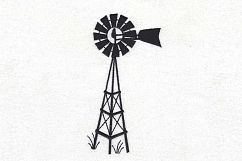 Simple Winged Farm Windmill Embroidery Design Product Image 2