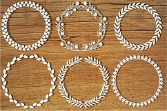 Leaf wreath 1 SVG cutting files for Silhouette Cameo and Cricut. Wedding svg, Flower wreath SVG, Laurel svg, Wreath clipart PNG included. Product Image 1