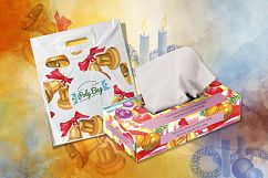 ollection of festive candles PNG watercolor set Product Image 6