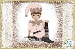 Christmas Snow Queen in Rose Gold Glitter and Pink 21 PNG Product Image 12