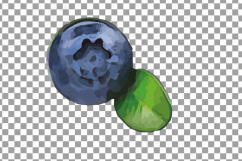 Watercolor blueberry, branch and leaves vector clip art pack Product Image 9