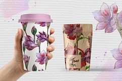 Purple amaryllis PNG watercolor set Product Image 4