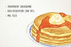 Watercolor Breakfast Clipart, Bakery Clipart Product Image 3