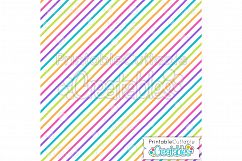 Diagonal Stripe Birthday Digital Paper &amp; Seamless Pattern