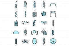 Coil icon set line color vector Product Image 1