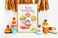 Happy Birthday hand painted watercolor collection Product Image 5