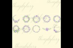 10 Lilac Flowers, Flower Frame, Flower Wreath, Flower Laurel Product Image 7