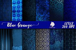 Grunge Blue Digital Paper Product Image 1