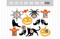 Halloween monogram SVG Bundle - svg, eps, ai, dxf, png, jpg Product Image 1