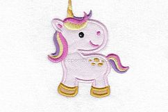 Unicorn Baby Looking Back Applique Machine Embroidery Design Product Image 2