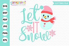 Let it snow SVG, Winter SVG, Snowman svg, winter lettering Product Image 1