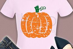 Distressed Pumpkin Happy Fall SVG PNG DXF EPS files Product Image 2