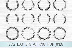 Laurel svg file, Laurel wreath svg, Wedding invitation clipart, Hand drawn wreaths, Laurel frame svg cut file, Wedding frame svg, Champion Product Image 1