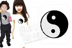 Yin Yang Machine Embroidery Design 6 Sizes Product Image 3