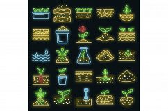 Soil ground icons set vector neon Product Image 1