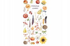 Autumn wreath creator Watercolor clipart Fall leaves Product Image 12