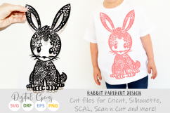 Bunny Rabbit paper cut SVG / DXF / EPS / PNG files Product Image 1