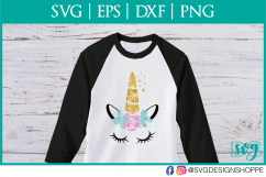 Unicorn Face SVG, Eyelashes SVG, Unicorn Print cute face svg Product Image 1