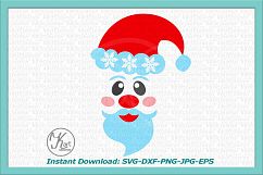 Santa face svg dxf file png clip art digital download Product Image 2