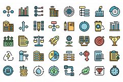 Sustainable development icons set vector flat Product Image 1