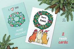 Xmas Cats clip-art, patterns, cards Product Image 8