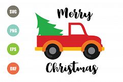 Red Truck Christmas Tree SVG Product Image 1